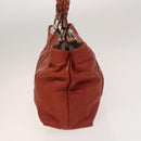 GUCCI Bamboo Tote Bag Leather Orange Gold 232947 Auth 129392-4