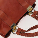 GUCCI Bamboo Tote Bag Leather Orange Gold 232947 Auth 129392-6