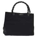 GUCCI Bamboo Hand Bag Canvas Black Silver 002 1016 Auth 129394-1