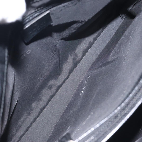 GUCCI Bamboo Hand Bag Canvas Black Silver 002 1016 Auth 129394