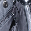 GUCCI Bamboo Hand Bag Canvas Black Silver 002 1016 Auth 129394-17