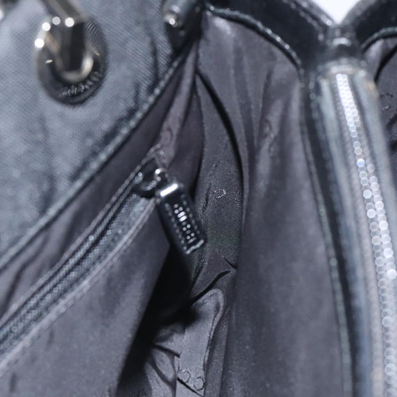 GUCCI Bamboo Hand Bag Canvas Black Silver 002 1016 Auth 129394