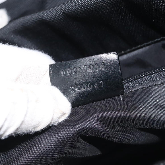 GUCCI Bamboo Hand Bag Canvas Black Silver 002 1016 Auth 129394