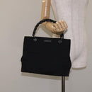 GUCCI Bamboo Hand Bag Canvas Black Silver 002 1016 Auth 129394-23