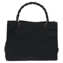 GUCCI Bamboo Hand Bag Canvas Black Silver 002 1016 Auth 129394-3