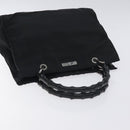 GUCCI Bamboo Hand Bag Canvas Black Silver 002 1016 Auth 129394-6