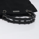 GUCCI Bamboo Hand Bag Canvas Black Silver 002 1016 Auth 129394-7