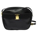 Salvatore Ferragamo Vala Shoulder Bag Leather Black Gold Auth 129395-13