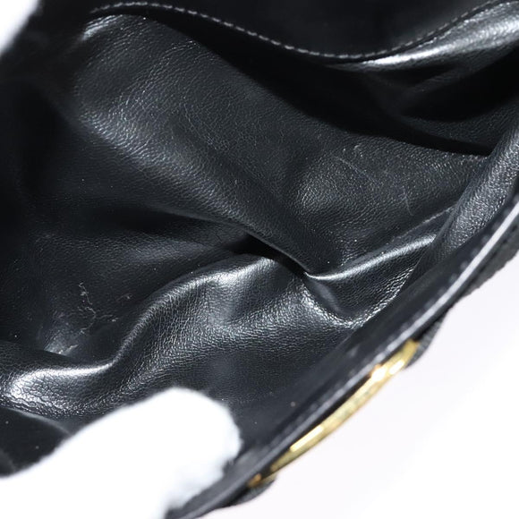 Salvatore Ferragamo Vala Shoulder Bag Leather Black Gold Auth 129395