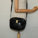 Salvatore Ferragamo Vala Shoulder Bag Leather Black Gold Auth 129395-21