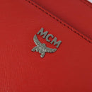 MCM Hand Bag Leather 2way Red Silver Auth 129397-17