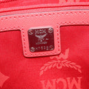 MCM Hand Bag Leather 2way Red Silver Auth 129397-12