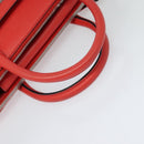 MCM Hand Bag Leather 2way Red Silver Auth 129397-7