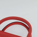 MCM Hand Bag Leather 2way Red Silver Auth 129397-8