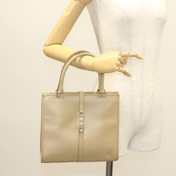 GUCCI Micro GG Canvas Jackie Hand Bag Beige Gold 002 1065 Auth 129399