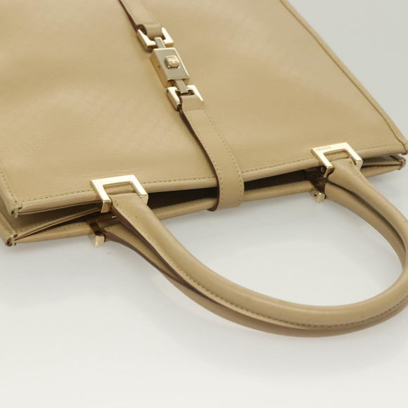 GUCCI Micro GG Canvas Jackie Hand Bag Beige Gold 002 1065 Auth 129399
