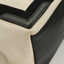 BALENCIAGA Navy Cabas S Hand Bag Canvas Black White 339933 Auth 129400-14