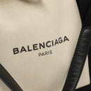 BALENCIAGA Navy Cabas S Hand Bag Canvas Black White 339933 Auth 129400-17