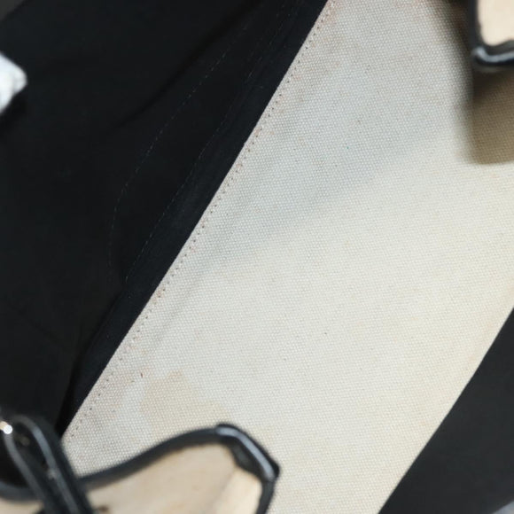 BALENCIAGA Navy Cabas S Hand Bag Canvas Black White 339933 Auth 129400