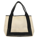 BALENCIAGA Navy Cabas S Hand Bag Canvas Black White 339933 Auth 129400-2