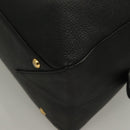 MCM Studs Hand Bag Leather 2way Black Gold Auth 129401-11