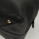 MCM Studs Hand Bag Leather 2way Black Gold Auth 129401-13