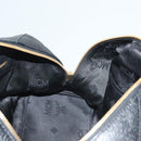 MCM Studs Hand Bag Leather 2way Black Gold Auth 129401-18