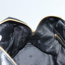 MCM Studs Hand Bag Leather 2way Black Gold Auth 129401-19