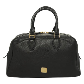 MCM Studs Hand Bag Leather 2way Black Gold Auth 129401 - 0