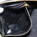 MCM Studs Hand Bag Leather 2way Black Gold Auth 129401-21