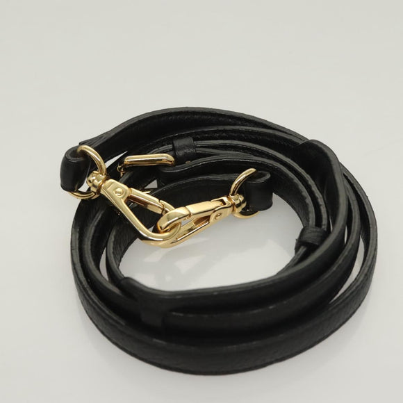 MCM Studs Hand Bag Leather 2way Black Gold Auth 129401