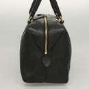 MCM Studs Hand Bag Leather 2way Black Gold Auth 129401-4