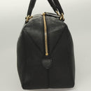 MCM Studs Hand Bag Leather 2way Black Gold Auth 129401-5