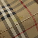 Burberrys Nova Check Boston Bag PVC Leather Beige Gold Auth 129404-10