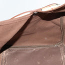 Burberrys Nova Check Boston Bag PVC Leather Beige Gold Auth 129404-18