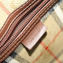 Burberrys Nova Check Boston Bag PVC Leather Beige Gold Auth 129404-20