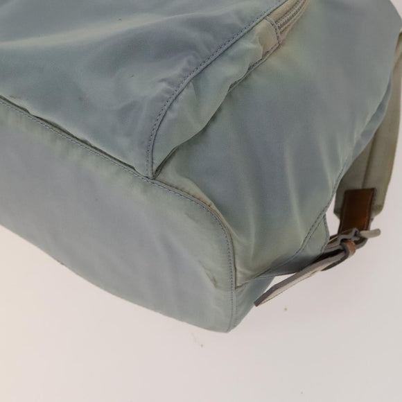 PRADA Backpack Nylon Light Blue Silver Auth 129415