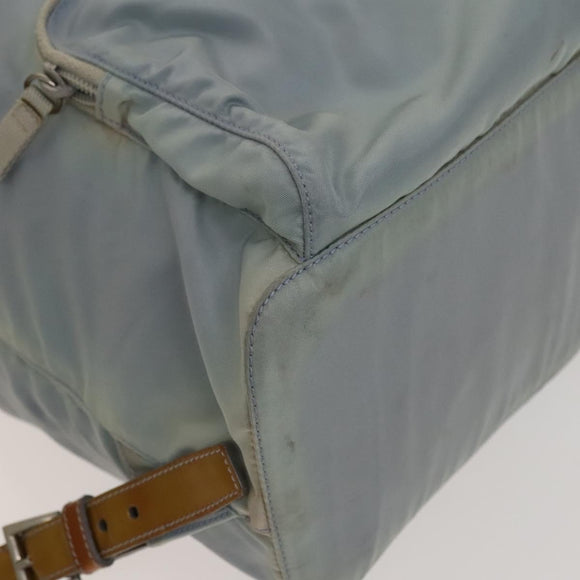 PRADA Backpack Nylon Light Blue Silver Auth 129415
