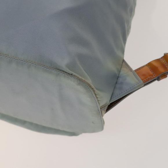 PRADA Backpack Nylon Light Blue Silver Auth 129415