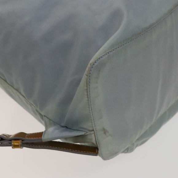 PRADA Backpack Nylon Light Blue Silver Auth 129415