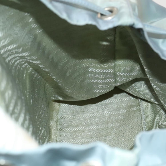 PRADA Backpack Nylon Light Blue Silver Auth 129415