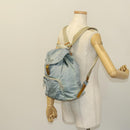 PRADA Backpack Nylon Light Blue Silver Auth 129415-26