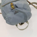 PRADA Backpack Nylon Light Blue Silver Auth 129415-6