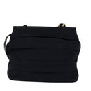 Salvatore Ferragamo Chain Shoulder Bag Canvas Navy Gold Auth 129418-3