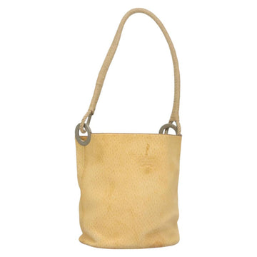 PRADA Shoulder Bag Leather Beige Auth 129420