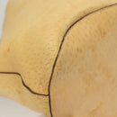 PRADA Shoulder Bag Leather Beige Auth 129420-15