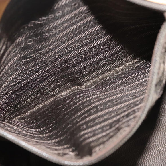 PRADA Shoulder Bag Leather Beige Auth 129420