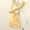 PRADA Shoulder Bag Leather Beige Auth 129420-22