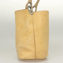 PRADA Shoulder Bag Leather Beige Auth 129420-3