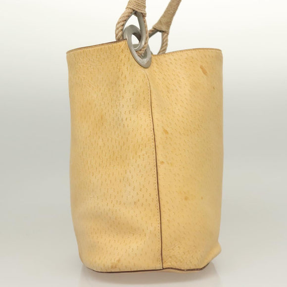 PRADA Shoulder Bag Leather Beige Auth 129420